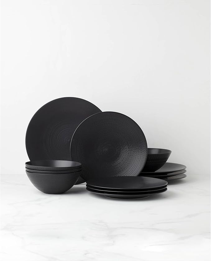 Lenox 895250 Lx Collective Black 12-Piece Set White