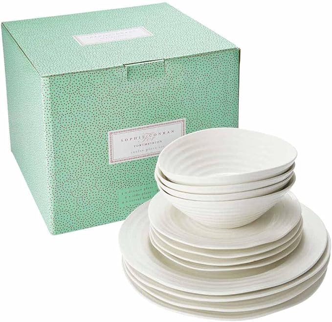 Sophie Conran for Portmeirion Dinner Set Porcelain White 27.9 x 27.9 x 2.5 cm