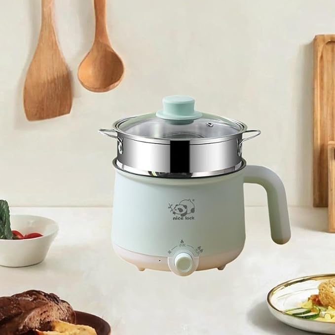 Electric Hot Pot Electric Rice Cooker 2 Gear Multifunctional Noodles Cooker Mini Travel Cooker for Soup Oatmeal Cooking Pasta steel steamer