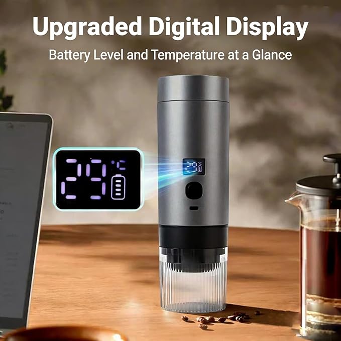 Wireless Mini Espresso Machine Portable Coffee Maker for Travel/Camping/Office 3-in-1 Single Serve Coffee Maker Compatible with Capsules&ampGround Coffee Gifts for Espresso Lovers (White)