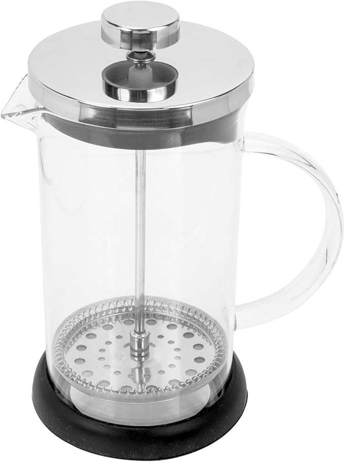 Manual Press Coffee Maker Set Large Portable Manual Coffeepot with Stainless Steel Lid Glass Coffee Pot and Milk Frother for Household Brewing and Tea Brewing