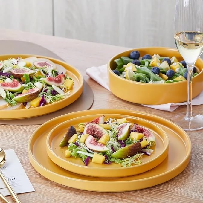 Dinnerware Set 16-Piece Service for 4 Stoneware Plate Dessert Bowl Mug Dinner Plates