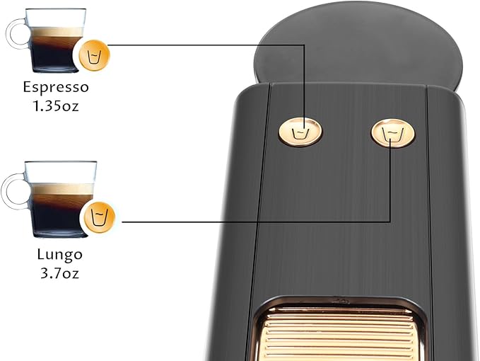Espresso Machine for Nespresso Compatible Capsule Single Serve Coffee Maker Programmable for Espresso Pods Premium Italian 20 Bar High Pressure Pump Mini Coffee and Espresso Machine Black