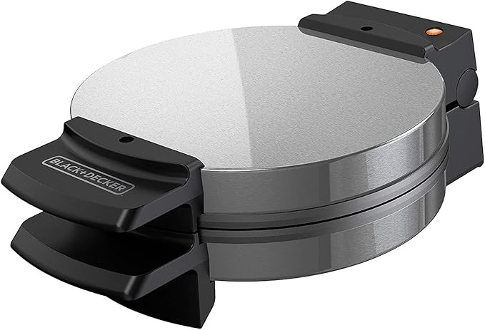 BLACK+DECKER 2-Slice Toaster T2569B Extra Wide Slots 6 Shade Settings 850 Watts Crub Tray &amp Belgian Waffle Maker Stainless Steel WMB500Silver