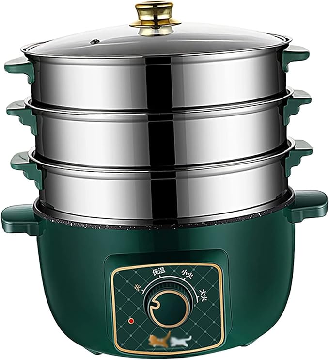 Rice Cooker - Rice Cooker With Steamer Basket Rice Cooker With Steamer (26/28cm) Household Dormitory Multifunctional All-in-one Frying Pan/wokNon-stick Soup Pot For 3-5 People (Size : 28cm)
