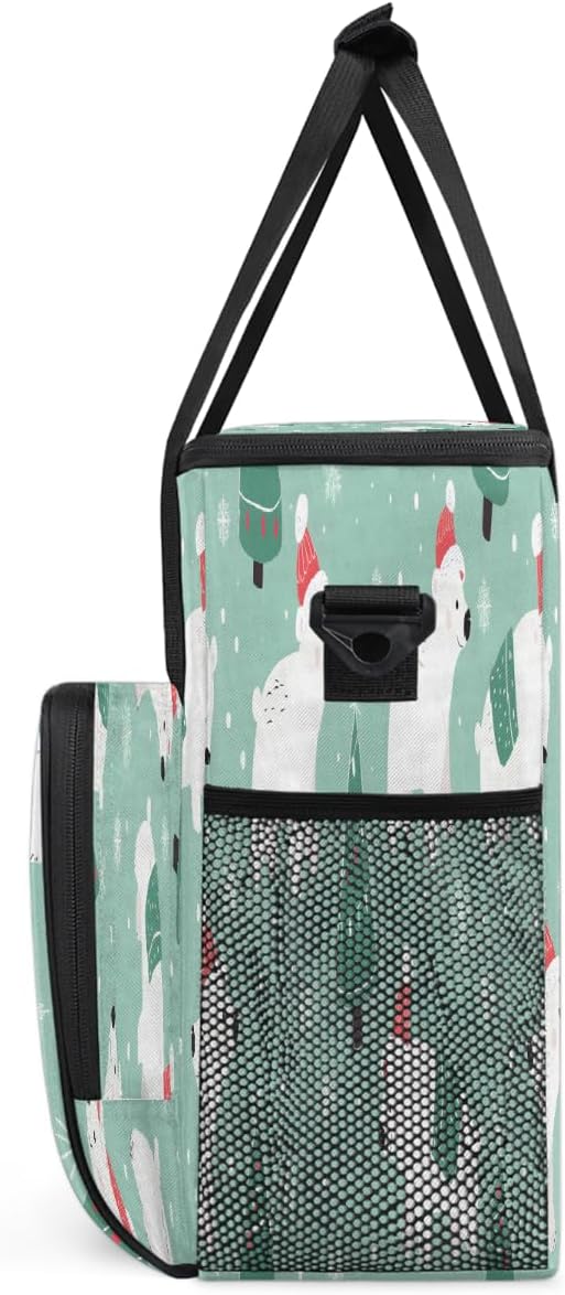Christmas (745) Coffee Maker Carring Bag Travel Carrying Storage Tote Bag Compatible with Keurig K-Mini or K-Mini Plus Portable Single Serve Coffee Brewer Case with Pockets for K-cup Pods