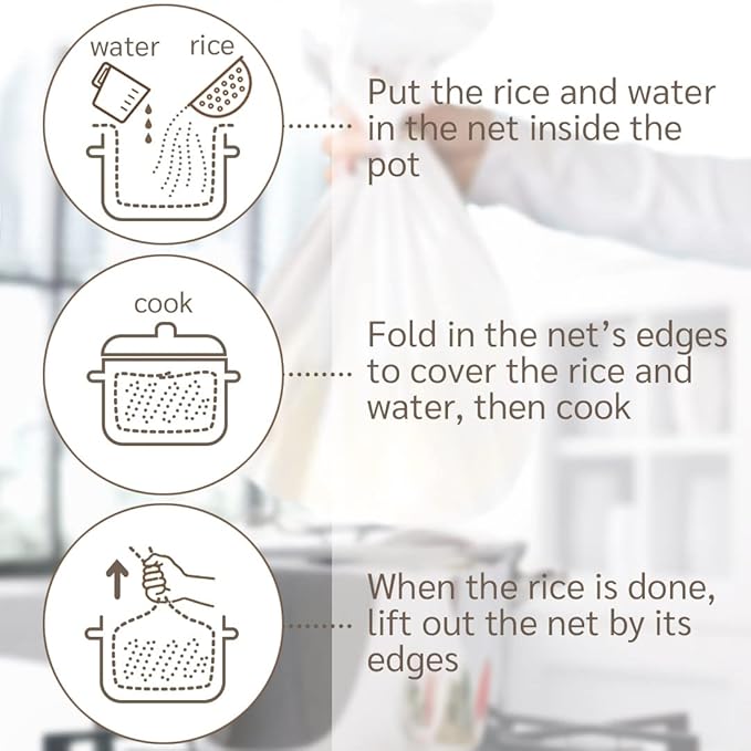 Japanese Rice Cooker Net Sushi Rice Net Mesh Polyester Napkin Reusable Made in Japan (L Size (40x40)) White