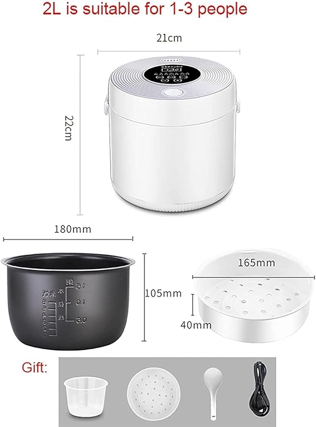 Electric Hot Pot 2L Mini Electric Rice Cooker Thermal Lunch Box Portable Meal Thermal Heating Food Container Warmer