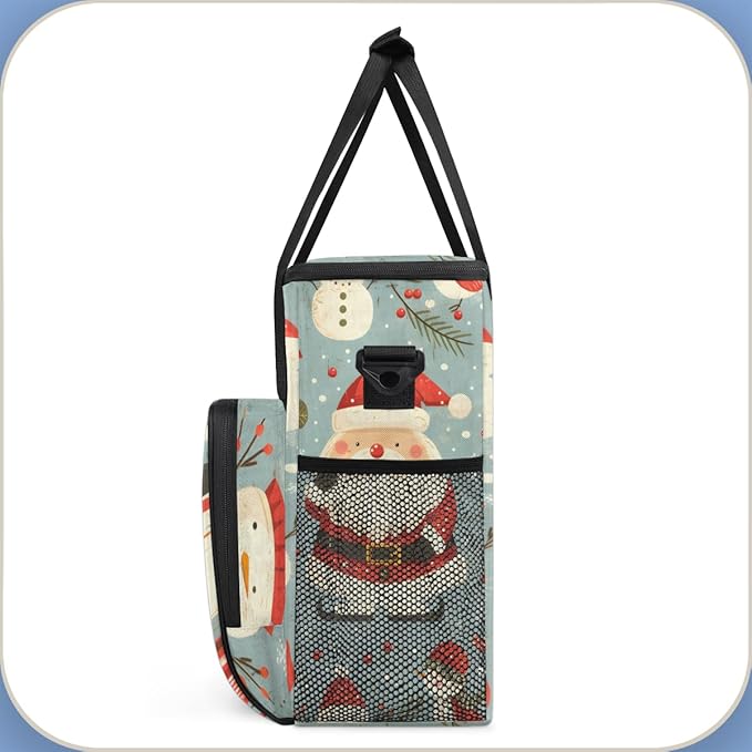 Fantastic Santa Claus Coffee Maker Carrying Bag Watercolor Santa Claus Travel Storage Bag Compatible with K-Mini or K-Mini Plus Single Serve Coffee Brewer Carrying Case with Pockets &amp Shoulder S