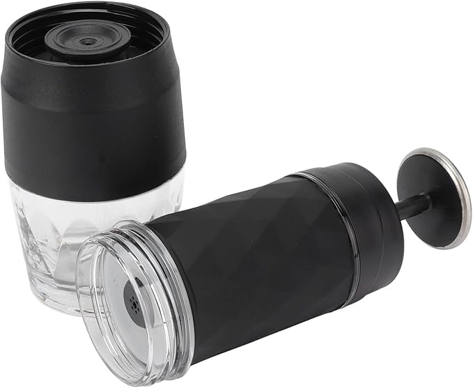 Maual Hand Coffee Maker Portable Travel Coffee Machine Compatible Ground and Capsule for Outdoor (Black)
