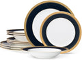 Noritake Odessa Cobalt Gold 12-Piece Dinnerware Set Service for 4