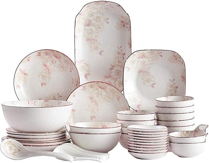Dinner Set for Luxury Restaurant and Home Glaze Porcelain Dinnerware Sets Japanese Luxurious Dinner Plate and Bowl SetsOne Color-26 Pcs