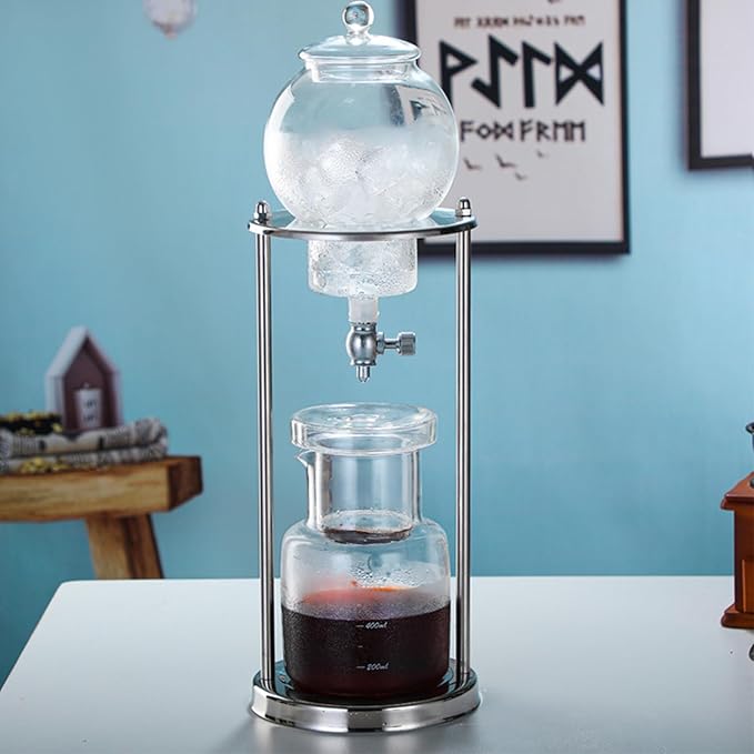 LOYALHEARTDY Ice Cold Brew Dripper Coffee Maker 600 ml Luxury Iced Coffee Maker Smooth Drip Coffee Maker with Adjustable Rate Dripper Cold Brew Coffee Machine Ice Drip Coffee Maker for Coffee &amp T