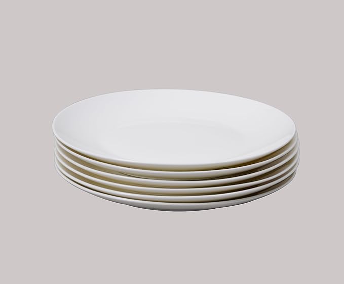 Bone China Coupe Shape Elegance White Plate 6 Case of 6