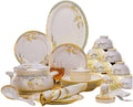 56Pcs Ceramic Dinnerware Set Bone China Dinnerware Dinnerware Plates Ceramic Combination Dinnerware Set Diner Set Porcelain