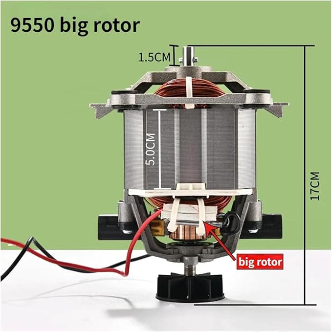 9525/9550 Blender Electric Motor Compatible For Ice Machine Soymilk Juicer Universal High Speed Copper Motors Small/big Rotor Accessories(9550 motor big rotor)