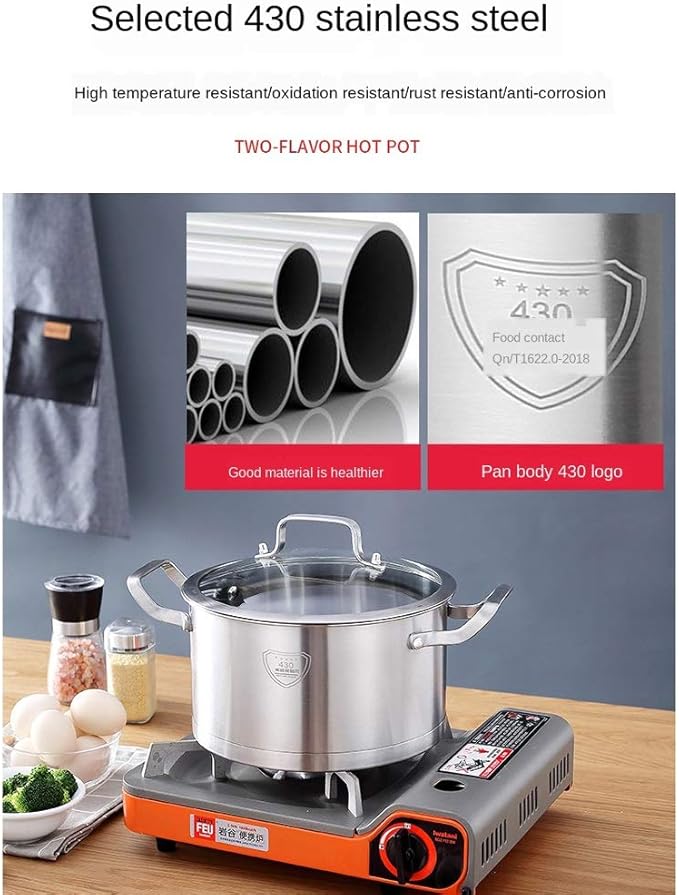 Cooking Pot Frying pan430 Stainless Steel Cookware Suit Double Bottom Pot Three Piece Set Kitchen Cookware Sets Pots for Cooking Cookware Set