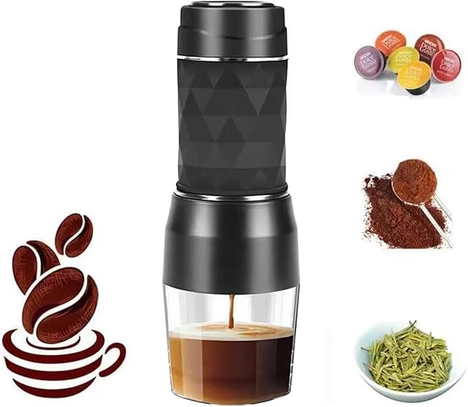 Coffee Maker Hand Press Capsule Ground Coffee Brewer Portable Coffee Machine Fit Coffee Powder and Coffee Capsule