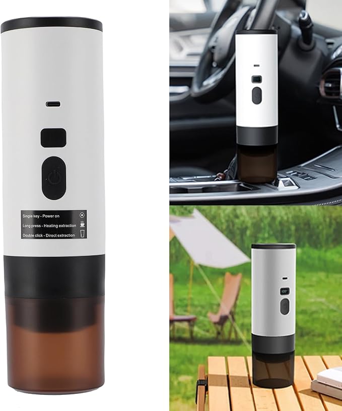 JTLB Portable Capsule Coffee Machine Small Electric Coffee Machine for Home Outdoors Built-in Three Batteries and Charged by USB Cable