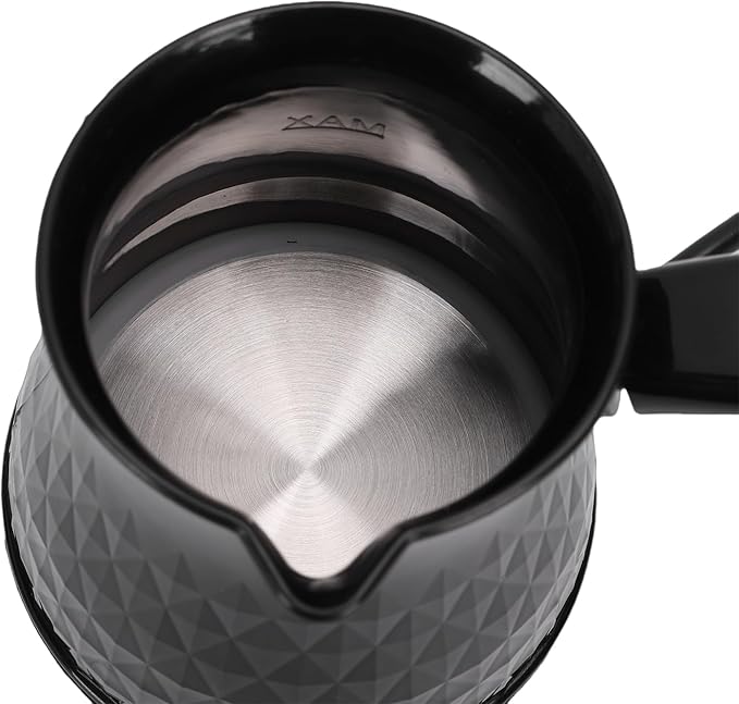 HURRISE 600ml Electric Turkish Coffee Pot Stainless Steel Manual Coffee Maker with Adjustable Steeping and Anti Dry Burn for Home Camping Travel
