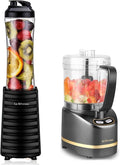 La Reveuse 300W Personal Size Blender (Black) + La Reveuse 2-Cup Mini Food Chopper (Metallic Grey)