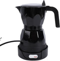 Haofy Electric Coffee Maker Aluminum Mocha Pot with Transparent Lid for 3 Cups Quick Brewing At Home Office or Travel (Black)