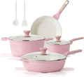 SENSARTE Nonstick Ceramic Cookware Set Large 13-Piece Healthy Pots and Pans Set Dishwasher Safe Non-toxic Kitchen Cooking Set with Stay-Cool Handles Induction Compatible PFAS Free Green