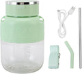 AUNMAS 800ml Portable Personal Blender Cup ABS USB Rechargeable Electric Juicer Blender with Straws for Smoothies Shakes Food Prep and Frozen Blending (Green)