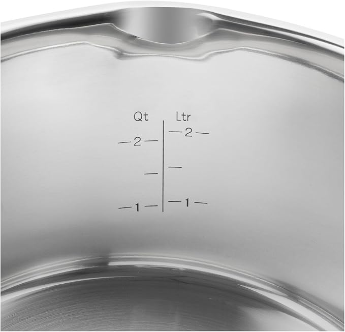 ZWILLING TrueFlow 5-Piece Saucepan Set with Pouring Function Suitable for Induction Uncoated Stainless Steel Silver