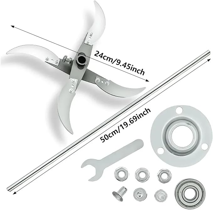 4 Blades Fruit Vegetable Cutter Blade With 50CM Rod Shaft Base Electric Drill Chopper Compatible For Farm Pig Feed Crusher Stirring Mixer
