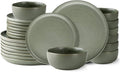 AmorArc Ceramic Dinnerware Sets Wavy Rim Stoneware Plates and Bowls SetsDishwasher &amp Microwave &amp Oven Safe Dishes set Service for 8 (24pc)
