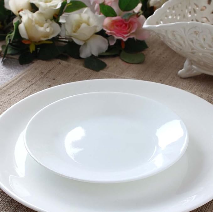 Corelle 3120AB Vitrelle Glass 12-Piece Winter Frost Chip and Break Resistant Dinner Set White
