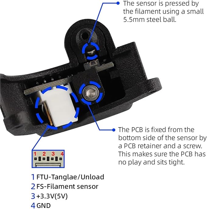 for Mellow LDO for Orbiter V2 Extruder Smart Filament Sensor V4.2 Kits Detect Stuck Filament Sensor for 3D Printer Parts