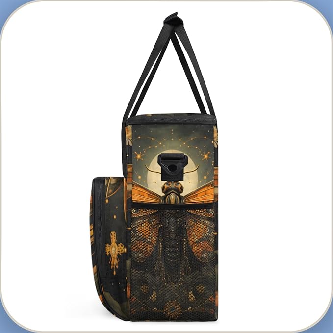 Gothic Butterfly Coffee Maker Carrying Bag Retro Butterfly Travel Storage Bag Compatible with K-Mini or K-Mini Plus Single Serve Coffee Brewer Carrying Case with Multiple Pockets &amp Shoulder Stra