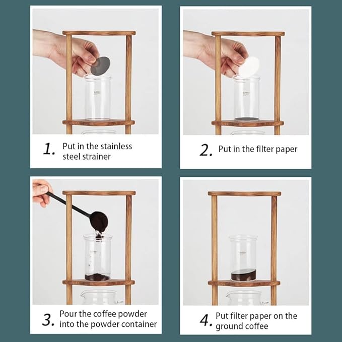 Ice Brew Coffee Maker Drip Ice Coffee Maker Ice Drip Cup Cold Brew Coffee Drip Maker 600ml for Home Office Cafe