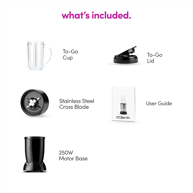 4 Piece Personal Blender Black