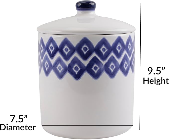 VIETRI Viva Santorini Collection Italian Dinnerware Sets (Diamond Large Canister)