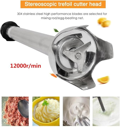 1000W Electric Immersion Blender Commercial Hand Held Stick Blender Mixer with 377/450/530mm Stick Speed 12000r/min for Soup Smoothie Puree