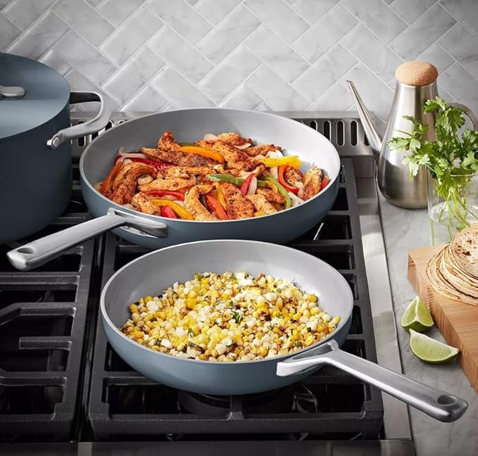 Member Mark 11 Piece Modern Ceramic Cookware Set With Smart Kitchen Tools Set (Assorted Colors) (Gray)