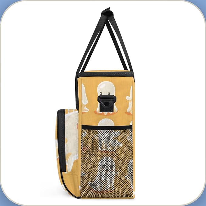 Spooky Ghosts Coffee Maker Carrying Bag Magic Ghosts Travel Storage Bag Compatible with K-Mini or K-Mini Plus Single Serve Coffee Brewer Carrying Case with Multiple Pockets &amp Shoulder Strap