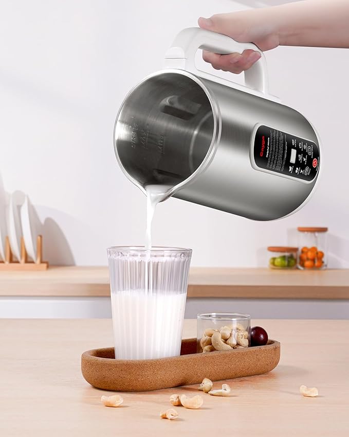 40oz Nut Milk Maker Machine Stainless Steel Soy Milk Maker Homemade Almond Oat Juice Coconut Plant-Based and Non-Dairy Beverages with Self Clean Boil Water Delay Start Keep Warm