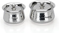 Sumeet Stainless Steel Handcrafted Hammered Texture Handi Set with Lid for Kitchen Set of 2 460ml &amp 650ml Silver