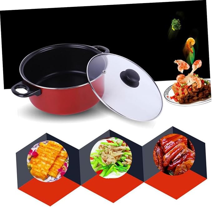 3pcs Steel Frying Pan Soup Pot with Lid Blush Set Nonstick Skillet Kitchen Pots and Pan Cookware Set Cooking Tool Frying Pan Soup Pot Milk Pan Set Kitchen Utensil Milk Pot