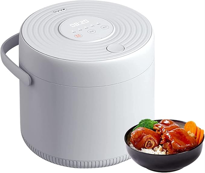 2L Mini Electric Rice Cooker Thermal Lunch Box Portable Meal Thermal Heating Food Container&ampWarmer