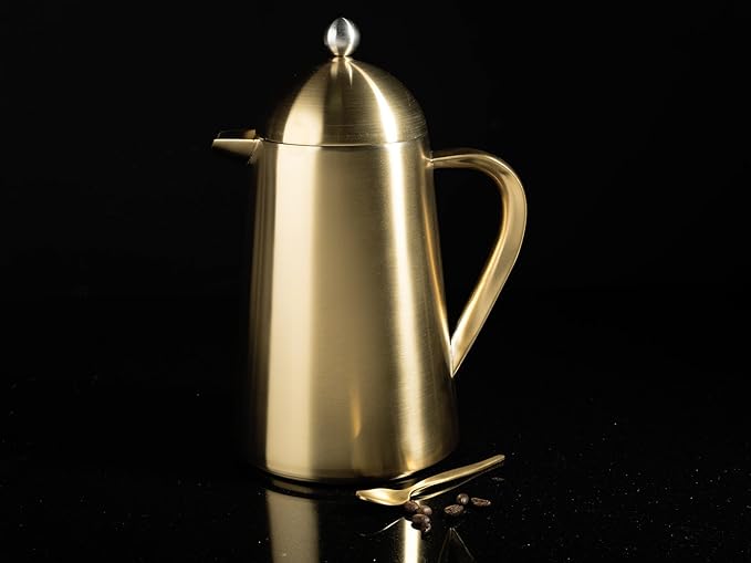 La Cafetière Thermique Insulated 8-Cup Cafetière French Press Coffee Maker Brushed Gold - 1 L (1¾ pint)
