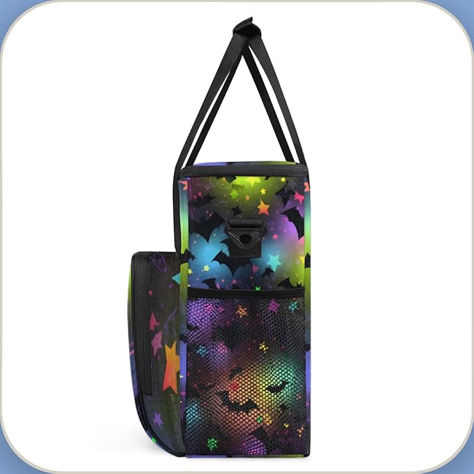 Halloween Bat Coffee Maker Carrying Bag Dreamy Bat Travel Storage Bag Compatible with K-Mini or K-Mini Plus Single Serve Coffee Brewer Carrying Case with Multiple Pockets &amp Shoulder Strap