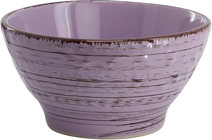 16-Piece Stoneware Dinnerware Set – Ocean Bloom Sea Glass Mica Calcite Jasper &amp Deep Ocean – Microwave Safe Dishwasher Safe Service for 4 with Reactive Glaze Finish (Purple)