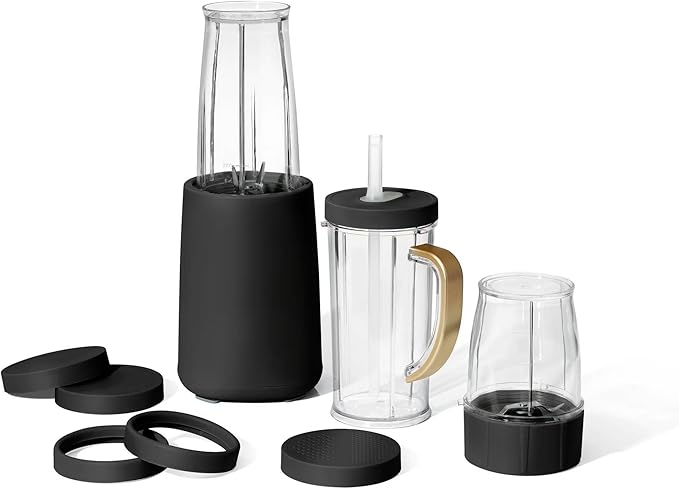 Personal Blender Set 12-Piece 240W Compact Single Serve Blender with Blending and Grinding Cups BPA-Free Dishwasher Safe (Black Sesame)