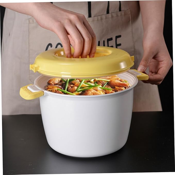 Healifty 2-Piece Microwave Rice Cooker Set Food-Grade Plastic Multi-Functional Steamer for Cooking Rice and Vegetables Portable Lunch Containers for Home and Travel