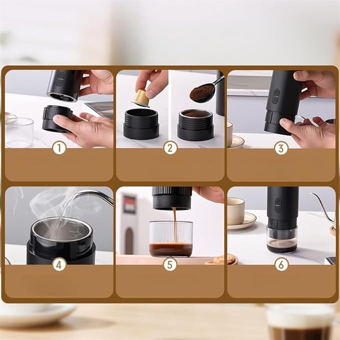 Portable Electric Espresso Machine 20 Bars Fast Heating Coffee Machine For Home/Travel/Office/Camping Car for MINI Coffee Maker Self-Heating With USB Rechargeable